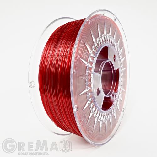 PET - G Devil Design PET-G filament 1.75 mm, 1 kg (2.0 lbs) - ruby red transparent